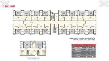 Floor Plans and Unit Plans - 2BHK SMART Even