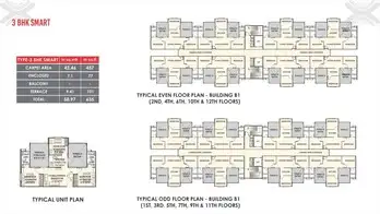 Floor Plans and Unit Plans - 3BHK SMART